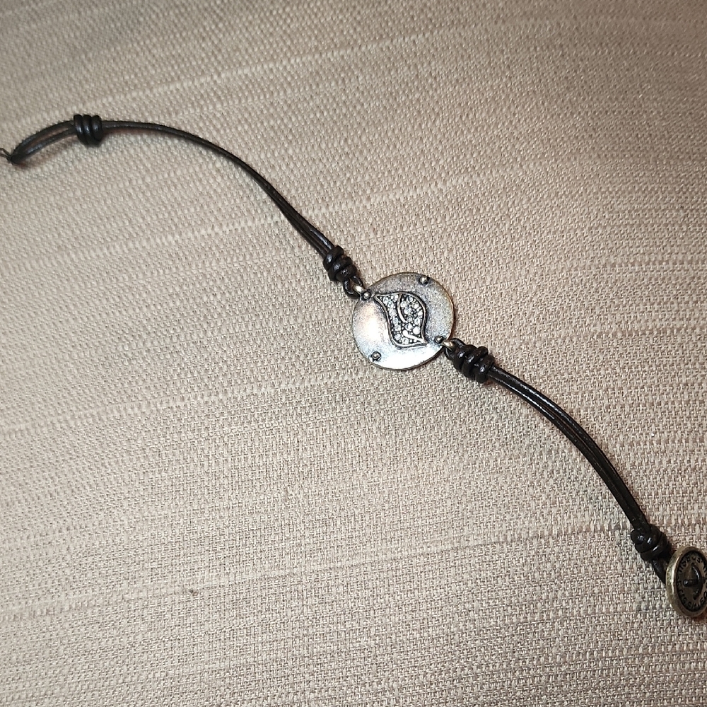 Fossil Brown Leather Band Bracelet, NWT